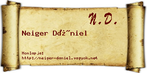 Neiger Dániel névjegykártya